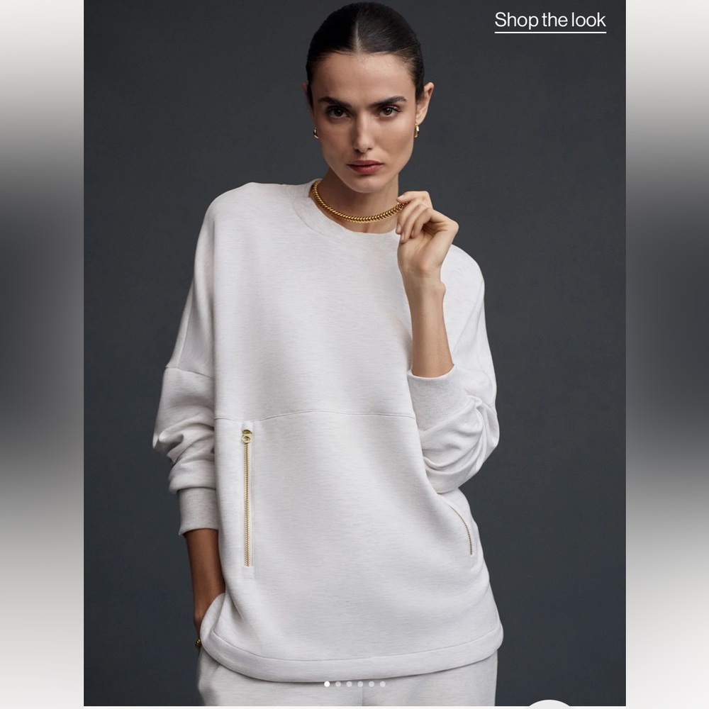 Varley Paige Longline Sweat in Marl Grey, Size S, NWOT!